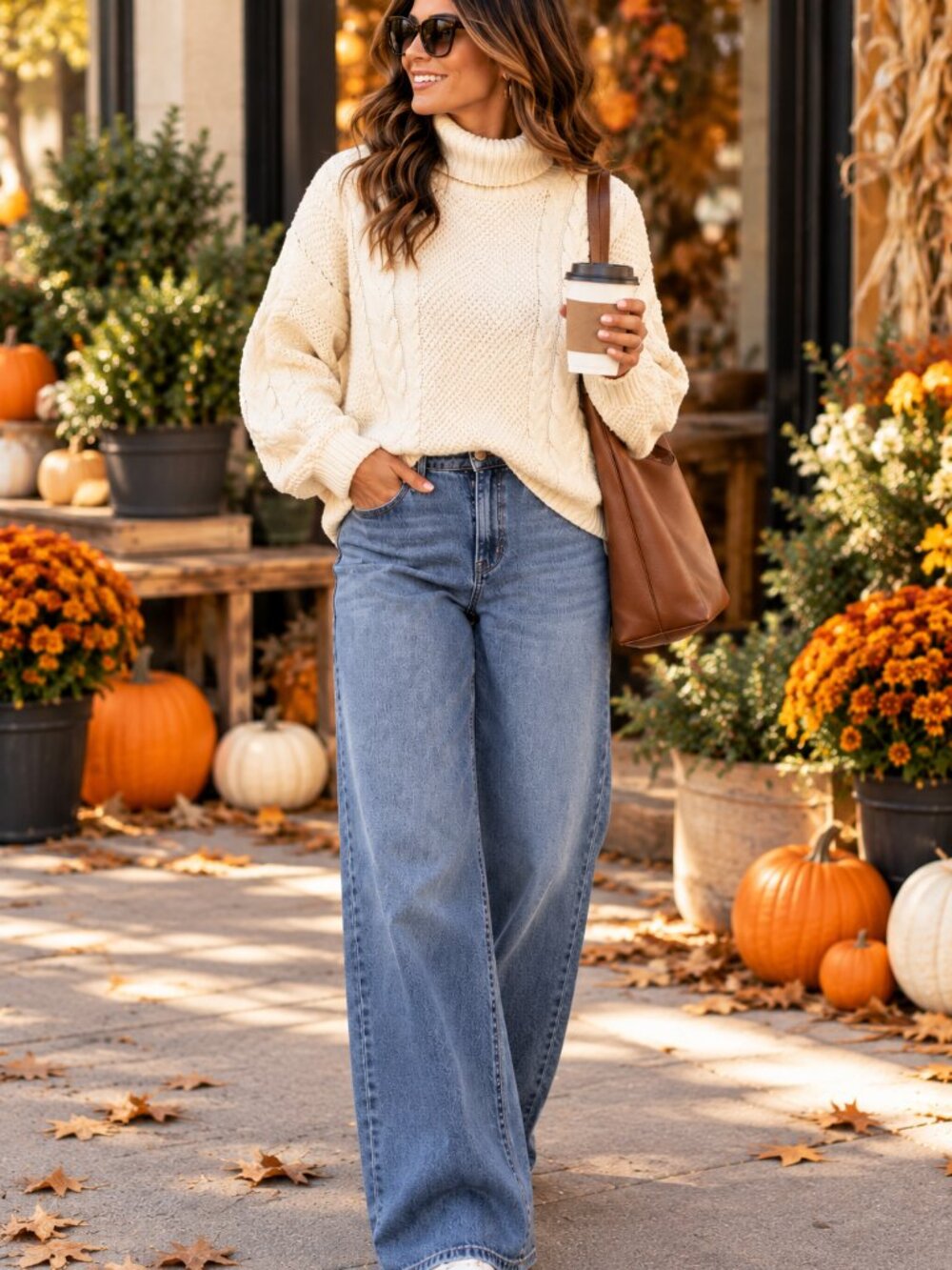 Madewell Cable Knit Turtleneck Sweater M Antique Cream Chunky Cotton